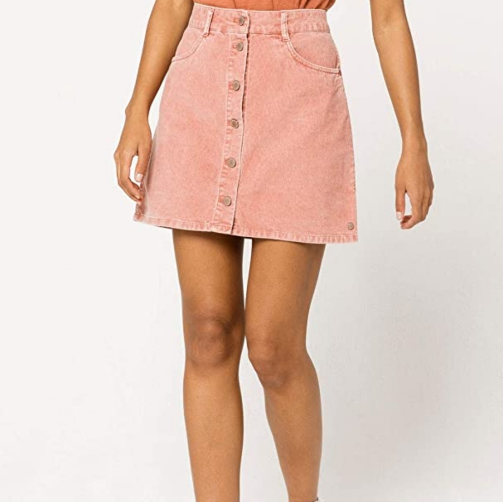 Sold EUC ROXY Pink Corduroy skirt sz S